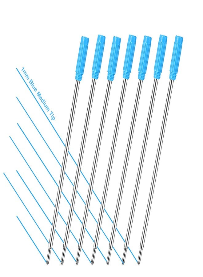 جوفيتيك عبوات حبر جاف قابلة للاستبدال من جوفيتك، 24 قطعة، عبوات حبر معدنية، كتابة سلسة، طول 4.5 بوصة (11.6 سم) ورأس متوسط 1 مم، هدية مثالية للمكتب (أزرق) - Image 3