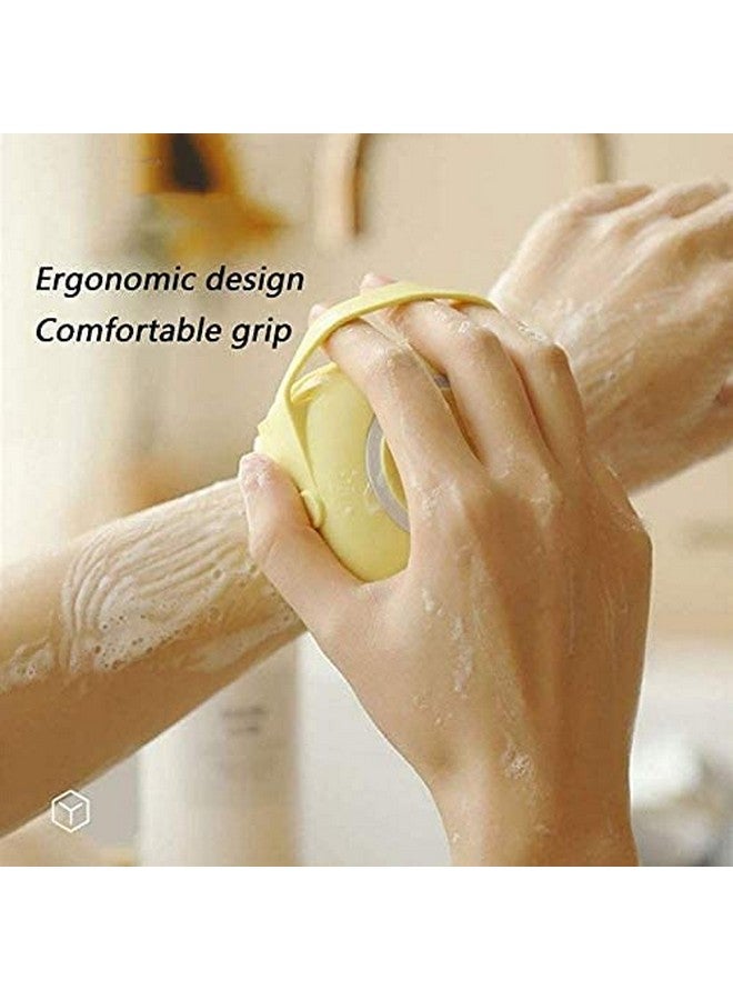 GS E-Com Soft Silicone Bath Brush With Hooks/Baby Showers Cleaning Brushes Mud Dirt Remover Massage Back Scrubber Skin The Ultra And CanFilling Shampoo bath brush soft with 80ml liquid shower ball - Image 4