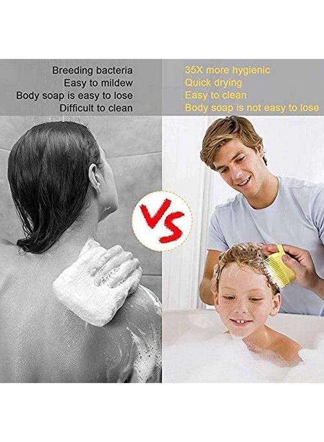 GS E-Com Soft Silicone Bath Brush With Hooks/Baby Showers Cleaning Brushes Mud Dirt Remover Massage Back Scrubber Skin The Ultra And CanFilling Shampoo bath brush soft with 80ml liquid shower ball - Image 5