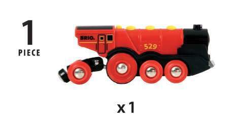 BRIO World Mighty Red Action Locomotive - Battery-operated Toy Train for Wooden Track - Motorized Train with Light & Sound - Compatible with All BRIO Railway Sets - Interactive Play - Kids Ages 3 & Up - Image 3