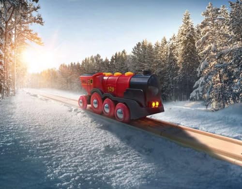 BRIO World Mighty Red Action Locomotive - Battery-operated Toy Train for Wooden Track - Motorized Train with Light & Sound - Compatible with All BRIO Railway Sets - Interactive Play - Kids Ages 3 & Up - Image 2