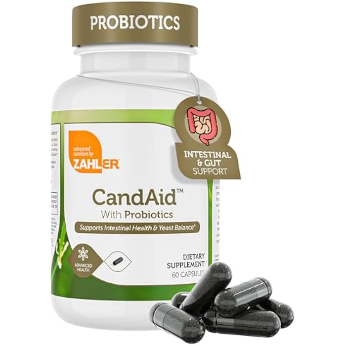 Zahler - CandAid Cleanse Digestive Health Supplement with Probiotics for Women & Men - Daily Adults, Men & Women Probiotic for Gut Health & Overgrowth - Kosher (60 Timed Release Capsules) - Image 1
