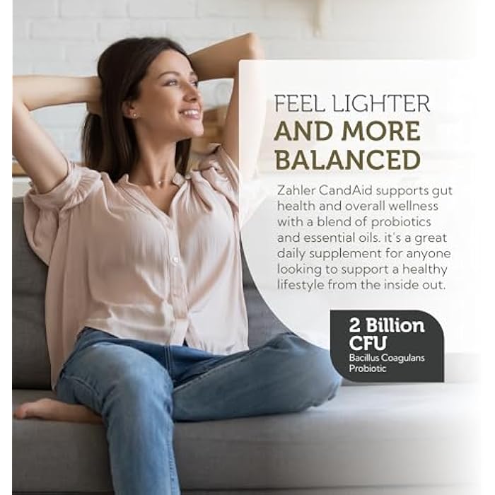 Zahler - CandAid Cleanse Digestive Health Supplement with Probiotics for Women & Men - Daily Adults, Men & Women Probiotic for Gut Health & Overgrowth - Kosher (60 Timed Release Capsules) - Image 3