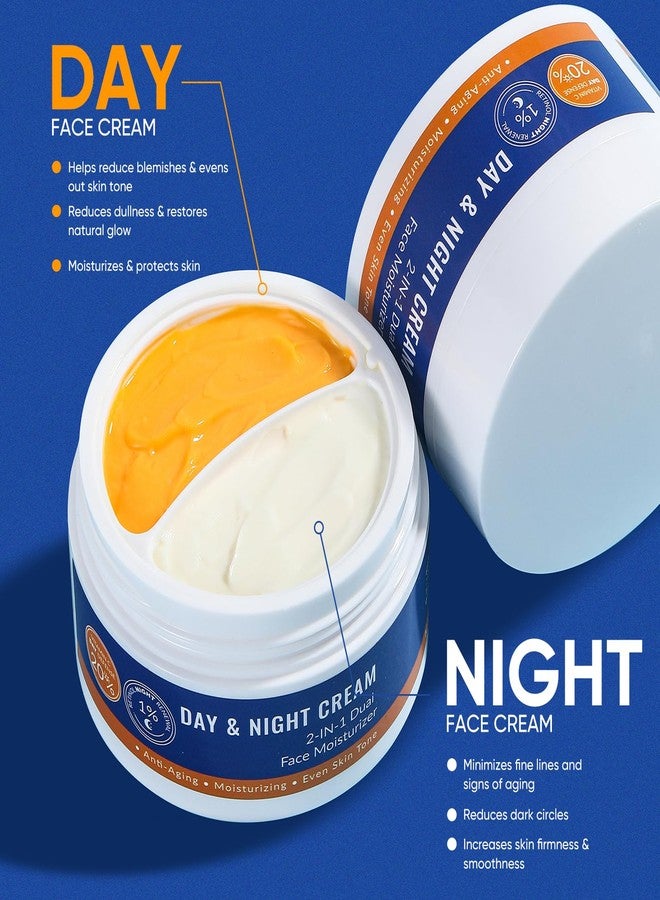 YAFUSIPE 20% Vitamin C Cream and 1% Retinol Cream for Face, 1.76OZ Day & 1.76OZ Night Facial Moisturizer Daily Face Moisturizer for Women Men, Hydrating for Anti-aging Wrinkle Even Skin Tone Tightening 3.53OZ - Image 2