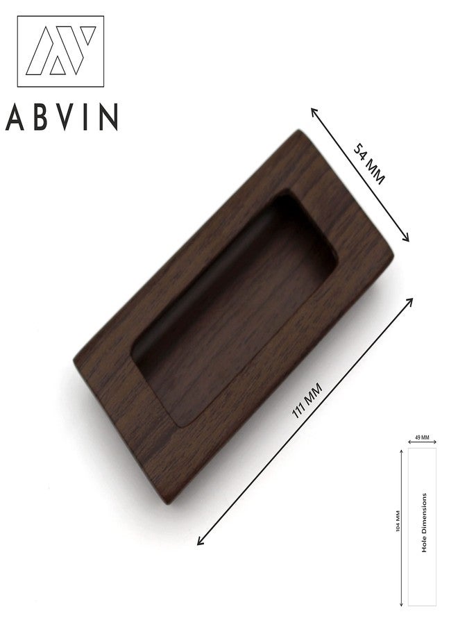 ABVIN مقبض باب منزلق مخفي ومقابض أدراج من ABVIN بتشطيب خشبي، مقبض باب ومقبض سحب باب مخفي، مقابض لخزائن الملابس المنزلقة (قطعة واحدة) (4.4 بوصة) - Image 2