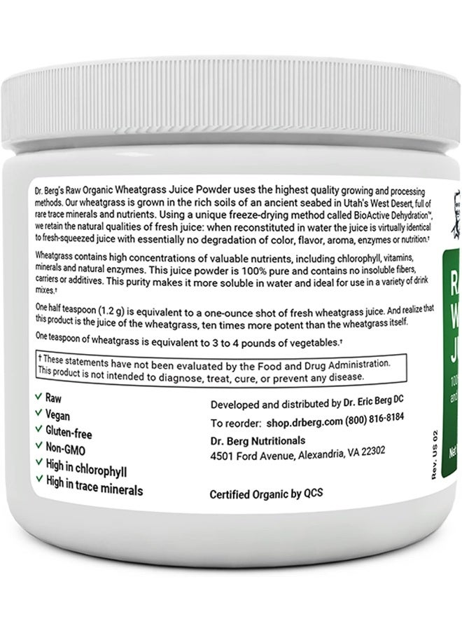 Dr. Berg Nutritionals Dr. Berg's Nutritionals Wheat Grass Superfood Powder - 60 Servings - Gluten Free Non GMO - 5.3oz - Image 3
