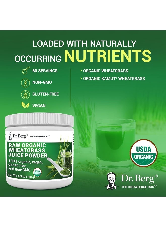 Dr. Berg Nutritionals Dr. Berg's Nutritionals Wheat Grass Superfood Powder - 60 Servings - Gluten Free Non GMO - 5.3oz - Image 5