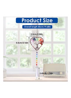 Excefore Heart Shaped Sun Catcher, Crystal Tree of Life Suncatchers Hanging Ornament Chakra Stones Window Crystal Ball Prism Pendant Garden Home Car Decor  - Image 3