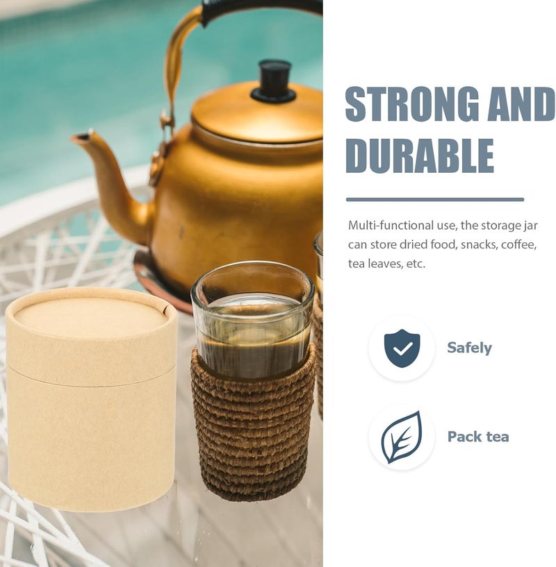 Shop & home all-space compatible Alipis 4pcs Kitchen Tea Canisters Kraft Paper Storage Jars 83x90mm Thickened round Household Storage Containers for Loose Leaf Tea and Dry Food Countertop Use Assorted natural tone picks Multiple sizes Water rust proof Upgraded classic design Advanced minimal build Regular scheduled transit Stable local goods source Integrated local logistics Light sturdy raw material Trendy versatile build Modern warehouse management Assorted color options Popular practical build Trendy flexible practical build Wet anti slip Fixed delivery schedule Multi-style matching design Salt mist resistant KSA local stock Multi-market matching options Room to room portable Multi-use upgraded craftsmanship Polished safe edge Organized shipment arrange - Image 3