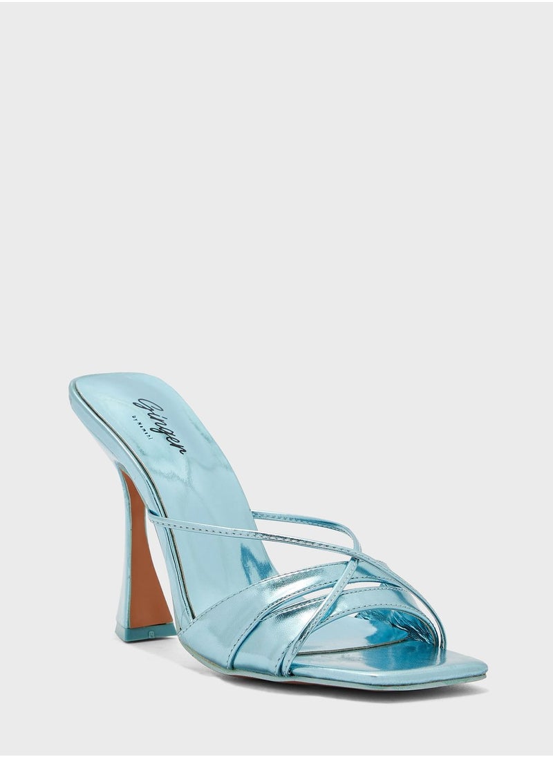 Ginger - Metallic Heeled  Mules - Image 1