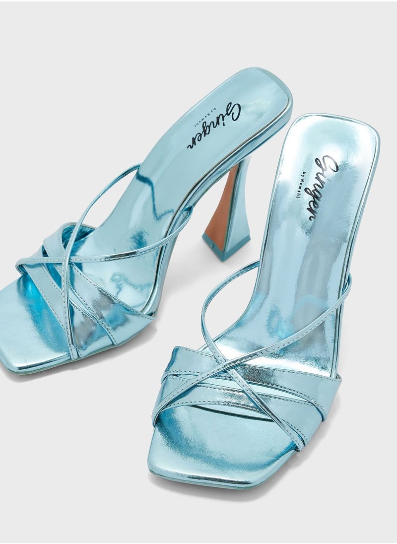 Ginger - Metallic Heeled  Mules - Image 1