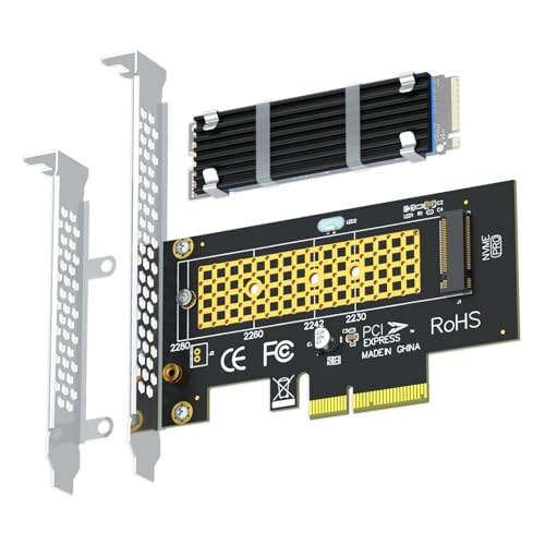 GLOTRENDS M2 NVMe to PCIe 40 X4 Adapter with Heatsink 22x70mm for NVMe SSD - Image 1