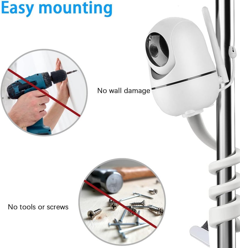 Haoyou Flexible Baby Monitor Mount Bracket for Hello Baby HB6550/Pro/Plus/HB65/HB66/HB6339/HB248 and ANMEATE SM935E, 17.15 Inch Twist Stand Suitable for Crib Rails Without Tools or Wall Damage - Image 2