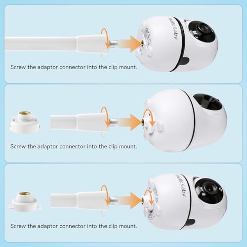 Haoyou Flexible Baby Monitor Mount Bracket for Hello Baby HB6550/Pro/Plus/HB65/HB66/HB6339/HB248 and ANMEATE SM935E, 17.15 Inch Twist Stand Suitable for Crib Rails Without Tools or Wall Damage - Image 5