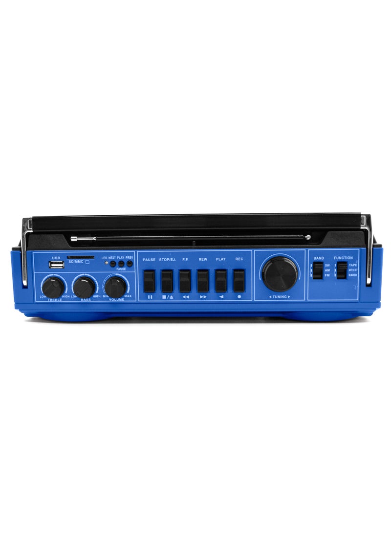 echo AUDIO Echo Audio Retro Blast Bluetooth Boombox Portable Cassette Player Tape Recorder AM/FM/SW 3 Band Radio Two 8W X-Bass Speakers Voice Recording Headphone Jack Supports USB and SD Cards  - Image 4