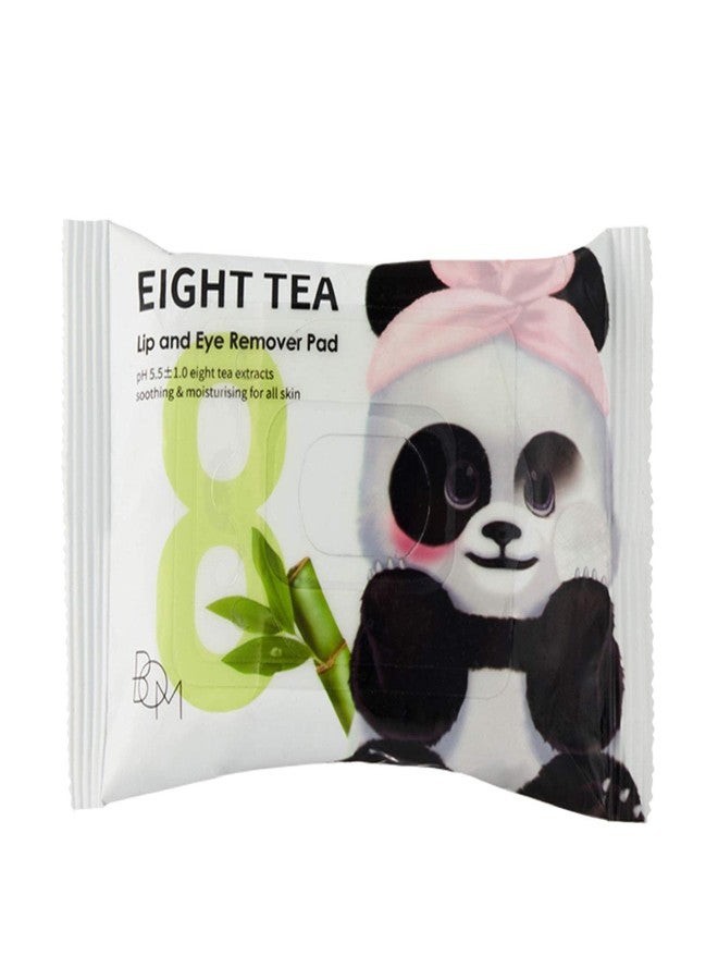 BOM COSMETICS Eight Tea Lip and Eye Remover Pad 30ea 1.94 oz. Double Sided Pad for Exfoliation Care & Hydration, Waterproof Lip & Eye Makeup Remover Wipes, Korean Face Wash, Travel Size - Image 1