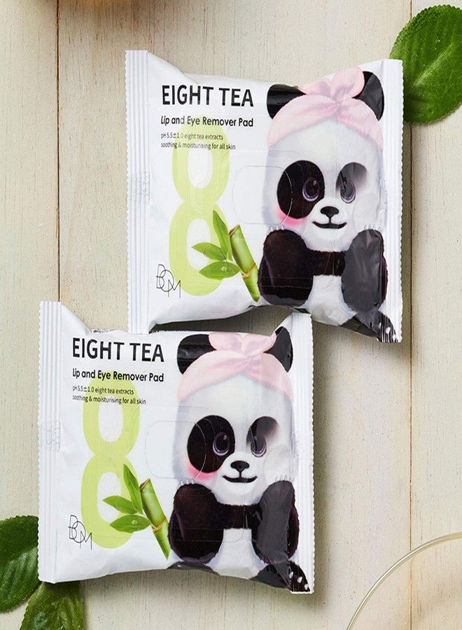 BOM COSMETICS Eight Tea Lip and Eye Remover Pad 30ea 1.94 oz. Double Sided Pad for Exfoliation Care & Hydration, Waterproof Lip & Eye Makeup Remover Wipes, Korean Face Wash, Travel Size - Image 4