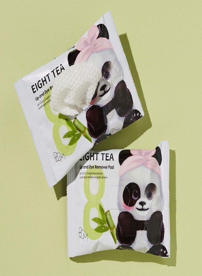 BOM COSMETICS Eight Tea Lip and Eye Remover Pad 30ea 1.94 oz. Double Sided Pad for Exfoliation Care & Hydration, Waterproof Lip & Eye Makeup Remover Wipes, Korean Face Wash, Travel Size - Image 3