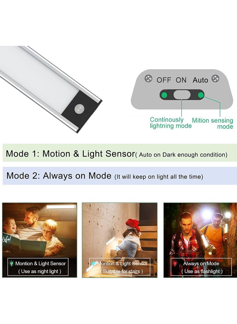 Generic 40cm Rechargeable Magnetic LED Under Cabinet Light for Kitchen, LED Wireless Wardrobe Light 3 Colors and Stepless Dimming (White）  - Image 4