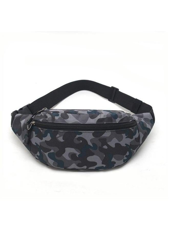 Generic OxFord Cloth Waterproof Outdoor Multi-Layer Sportswear Mobile Phone Waist Bag Men's Work Durable Crossbody Mountaineering Bag-Color:Blue Gray Camouflage  - Image 1