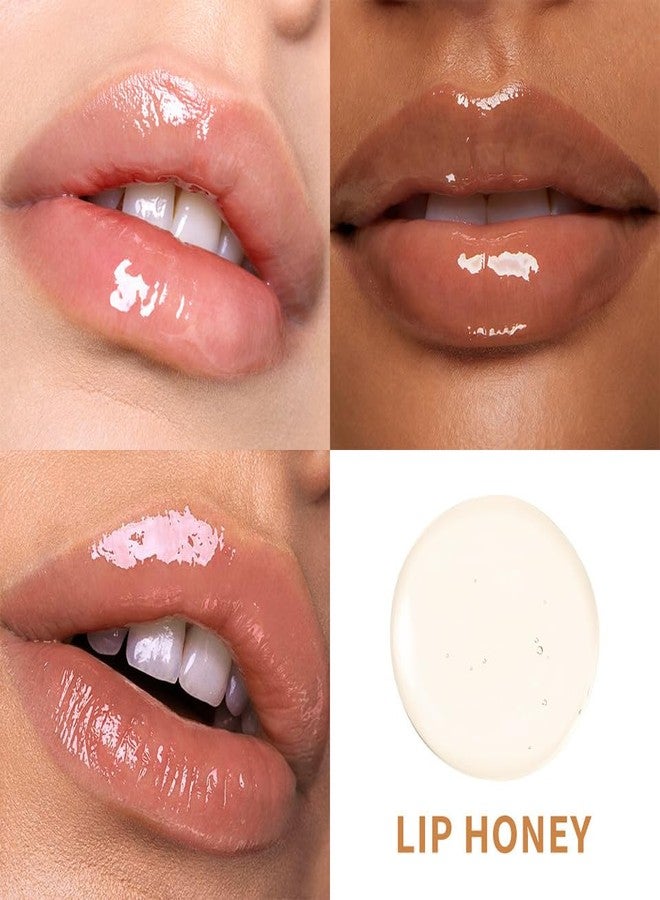 URQT Moisturizing Liphoney Gloss, Clear Honey Lip Oil Gloss with Chubby Tip Applicator, Hydrating Non-Sticky Shine, Nourishing Lip Plumper Balm for Soft Smooth Lips - Image 4