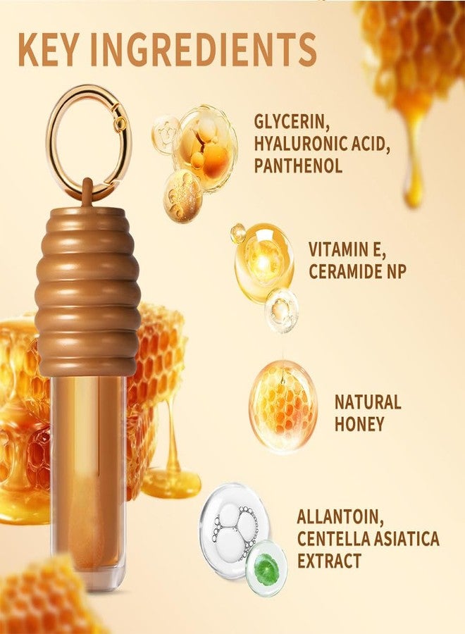 URQT Moisturizing Liphoney Gloss, Clear Honey Lip Oil Gloss with Chubby Tip Applicator, Hydrating Non-Sticky Shine, Nourishing Lip Plumper Balm for Soft Smooth Lips - Image 3