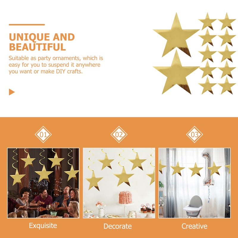 pcs Cutouts Paper Stars Birthday Wedding Decoration Party Decorative Props - Image 5