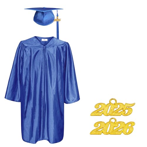 Happy Secret Kindergarten and Preschool Graduation Cap and Gown Set with Tassel and 2025 and 2026 Year Charms - Image 1