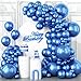 Togvu Metallic Blue Balloons Different Size 123 Packs Blue Balloons Arch Kit Pack of 18 12 10 5 Inch Chrome Blue Balloons Garland for Graduation Baby Shower Birthday Wedding Decoration - Image 3