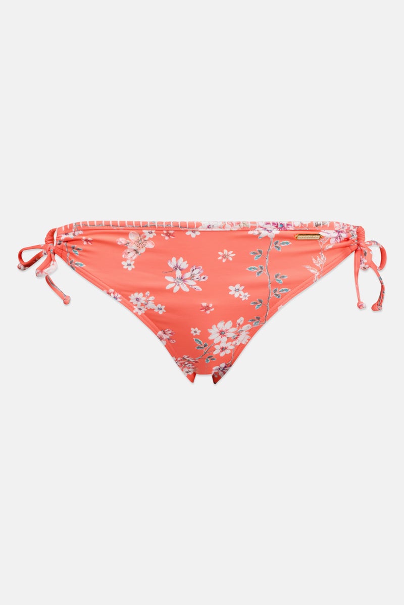 Sunseeker Women 1 Piece Floral Print Bikini Pants, Orange - Image 1
