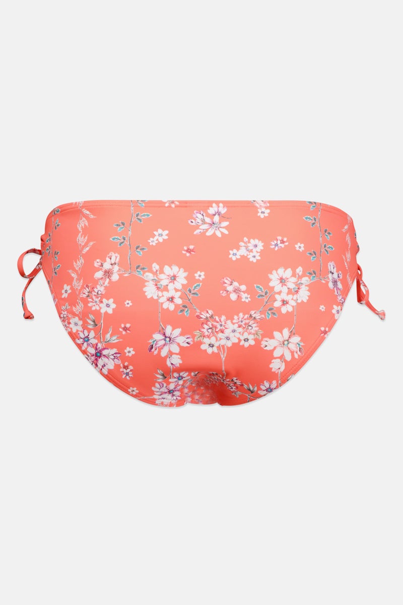 Sunseeker Women 1 Piece Floral Print Bikini Pants, Orange - Image 2