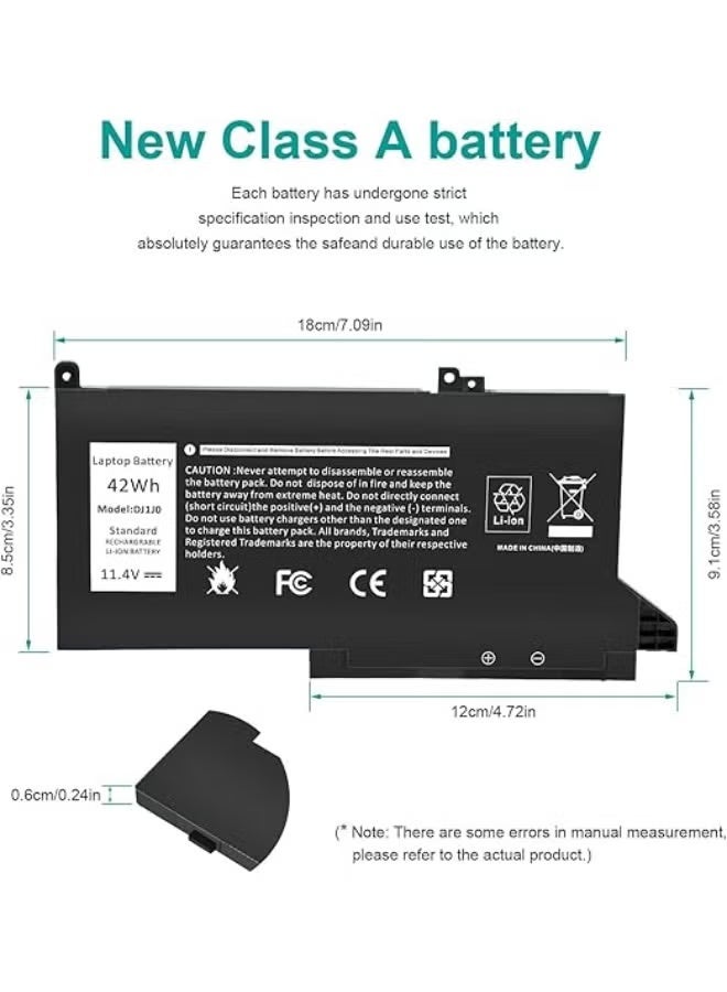 42WH DJ1J0 PGFX4 Laptop Battery for Dell Latitude 7280 7290 7380 7390 7480 7490 Lithium-Ion Battery 451-BBZL PGFX4 ONFOH DJ1JO Battery 6 Cells - Image 4