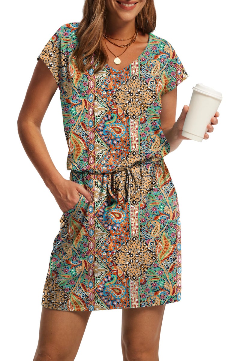OFEEFAN Summer Dresses for Women 2026 Flowy Beach Vacation Clothes Midi Dresses for Women Casual Spring Dress Sundresses Cruise Outfits Resort Wear Maxi Sun Dress S - Image 1
