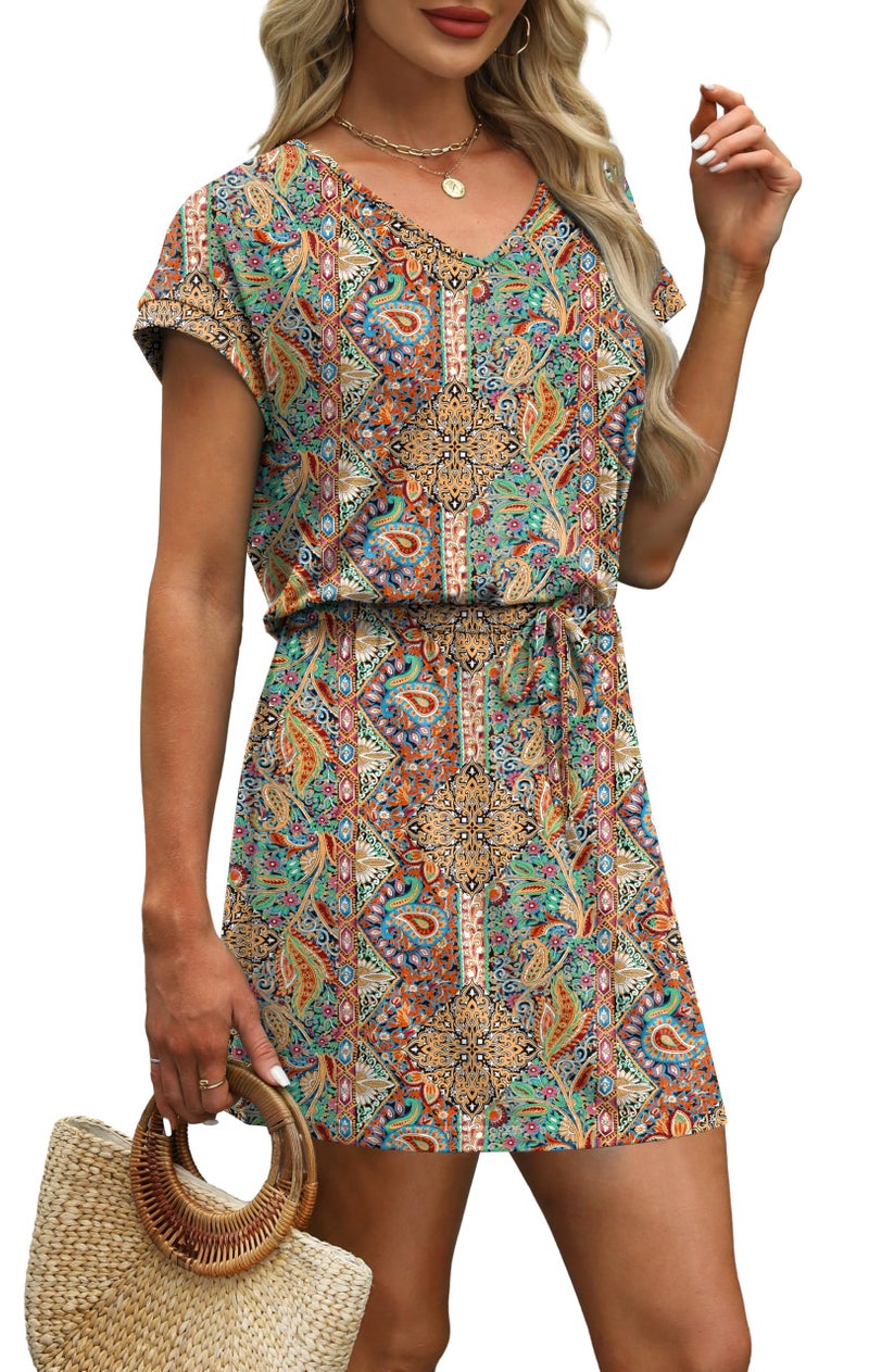 OFEEFAN Summer Dresses for Women 2026 Flowy Beach Vacation Clothes Midi Dresses for Women Casual Spring Dress Sundresses Cruise Outfits Resort Wear Maxi Sun Dress S - Image 4