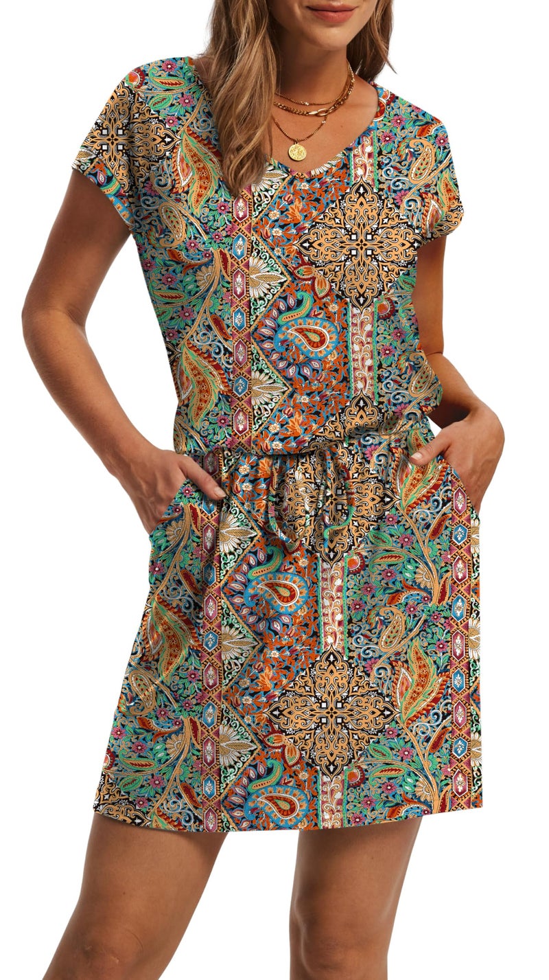 OFEEFAN Summer Dresses for Women 2026 Flowy Beach Vacation Clothes Midi Dresses for Women Casual Spring Dress Sundresses Cruise Outfits Resort Wear Maxi Sun Dress S - Image 3