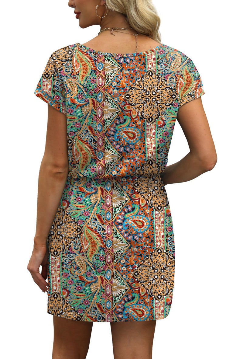 OFEEFAN Summer Dresses for Women 2026 Flowy Beach Vacation Clothes Midi Dresses for Women Casual Spring Dress Sundresses Cruise Outfits Resort Wear Maxi Sun Dress S - Image 5