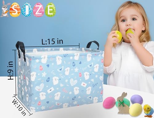 BOOHIT Large Easter Baskets for Kids Personalized Baby Girl Easter Basket Cute Teen Boy Spring Decor Love Envelope Bunny Egg - Image 3