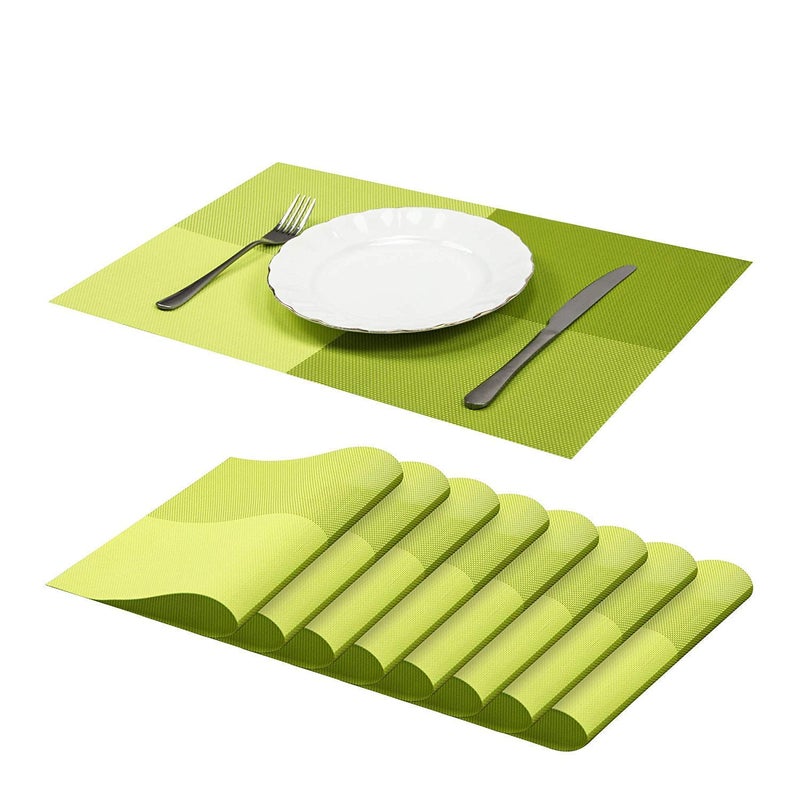 Rexmon Place mats Set of 6 NonSlip Washable PVC Heat Resistant Table Mats for Dining Table Green - Image 4