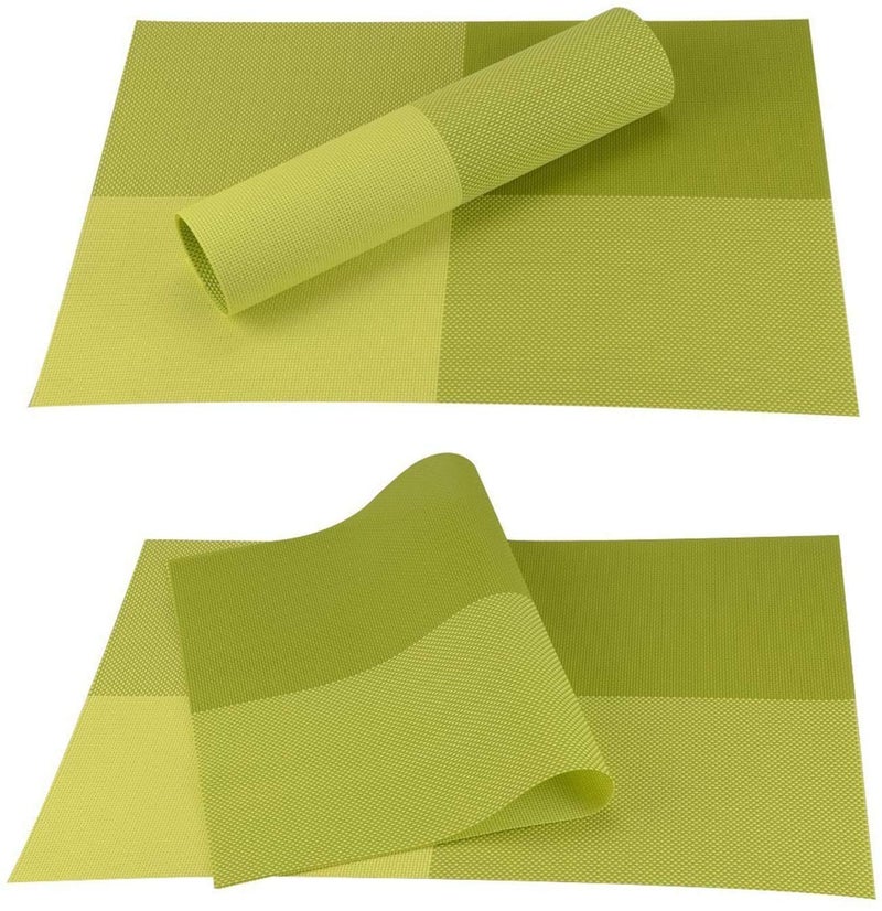 Rexmon Place mats Set of 6 NonSlip Washable PVC Heat Resistant Table Mats for Dining Table Green - Image 5