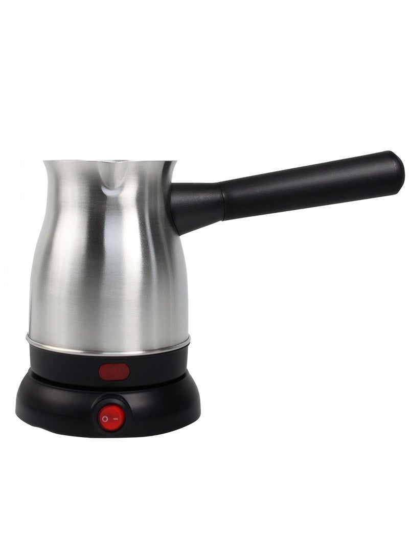 Electric Turkish Coffee Maker 0.3L Capacity, Stainless Steel | 360-Degree Rotation |Automatic Cut Off | Coffee Kettle for Home Office | 600W | TY-CKT204| Silver/Black  - Image 1