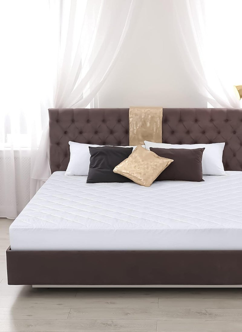 Blueberry Extra Deep Quilted Mattress Bed Protector Topper Fitted Cover 150X200+25Cm - Image 1