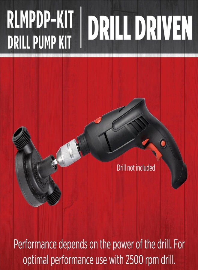 Red Lion RLMPDP-KIT, 154 GPH Drill Power Transfer Pump with 32-inch Length of Garden Hose, 1/4-inch O.D. Tubing, and Adapter, Black, 14942022 - Image 5