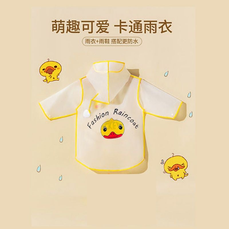 Children'S Raincoat Boys' Girl'S Kindergarten Waterproof Full Body Baby'S Rain Shoes Suit Cape Yellow Duck Poncho - Image 4