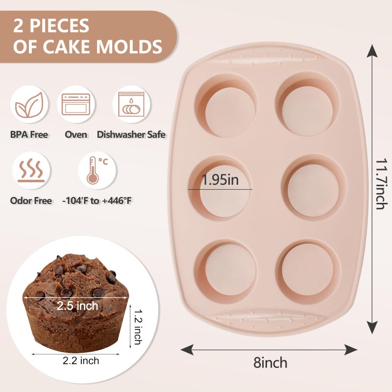 FunSiltasy Silicone Muffin Cup Mold High Temperature Baking Tool Nordic Wind Circle shaped Silicone Cake Mold - Nordic pink - Image 4