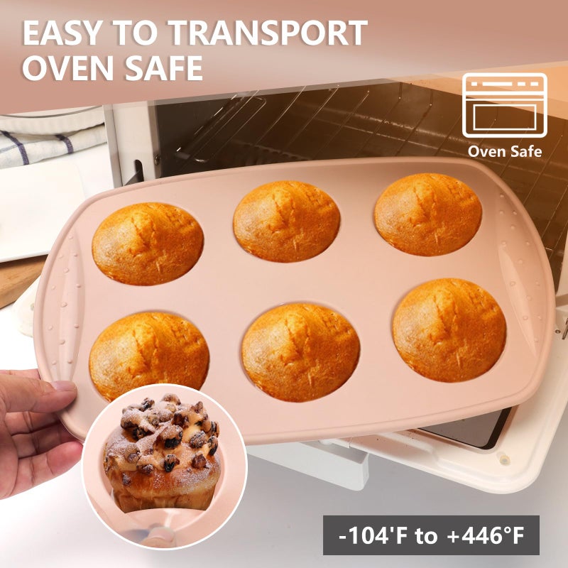 FunSiltasy Silicone Muffin Cup Mold High Temperature Baking Tool Nordic Wind Circle shaped Silicone Cake Mold - Nordic pink - Image 5