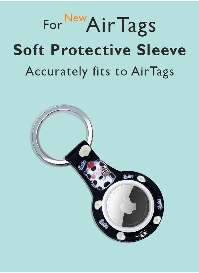 Theodor - Protective Silicone Case Cover with Key Ring Cute Teddy For Apple AirTag - Image 1