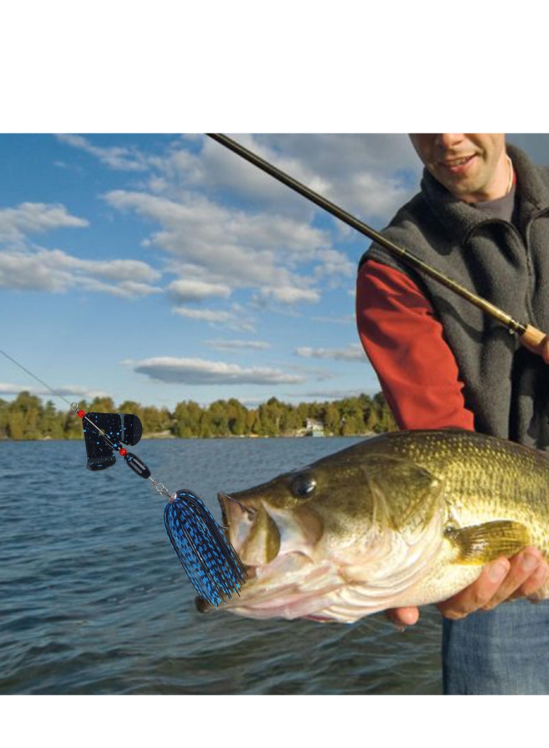 Zikra Bass Fishing Lures Kit, 6pcs Fishing Buzzbait, Lure Bass Spinner Baits Kit Buzzbait for Bass Fishing Multicolor Swimbait Topwater, Metal Spinnerbait Fishing Lure for Bass Pike Trout Fishing - Image 3