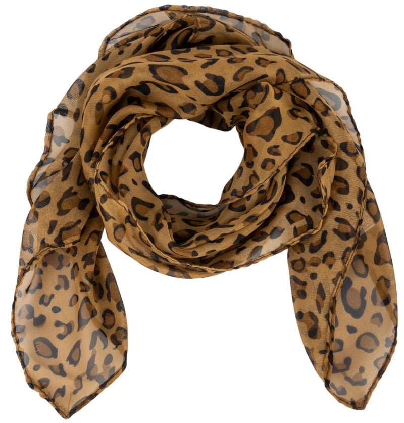 Mealah Lightweight Leopard Print Scarves for Women 27.5 Ã— 27.5 inches Square Elegant Wrap Neck Scarf-Fashion Feeling Head Scarf - Image 1
