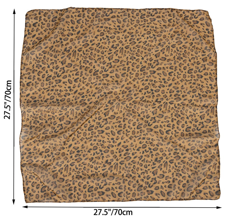 Mealah Lightweight Leopard Print Scarves for Women 27.5 Ã— 27.5 inches Square Elegant Wrap Neck Scarf-Fashion Feeling Head Scarf - Image 3