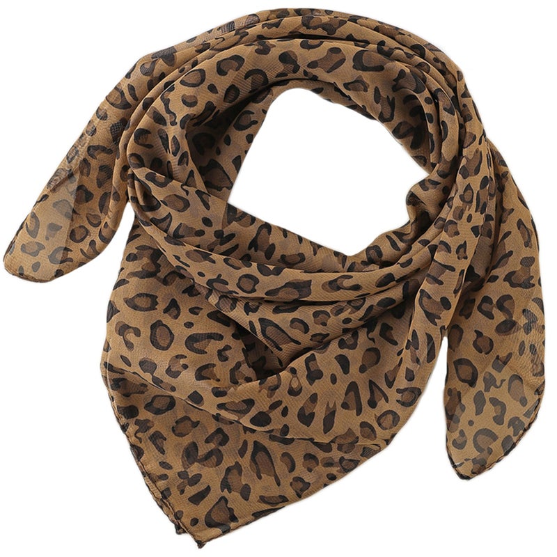Mealah Lightweight Leopard Print Scarves for Women 27.5 Ã— 27.5 inches Square Elegant Wrap Neck Scarf-Fashion Feeling Head Scarf - Image 2